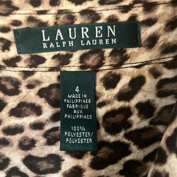 LAUREN RALPH LAUREN LEOPARD PRINT SLEEVELESS DRAWSTRING WAIST JUMPSUIT SIZE 4 - Picture 9 of 11